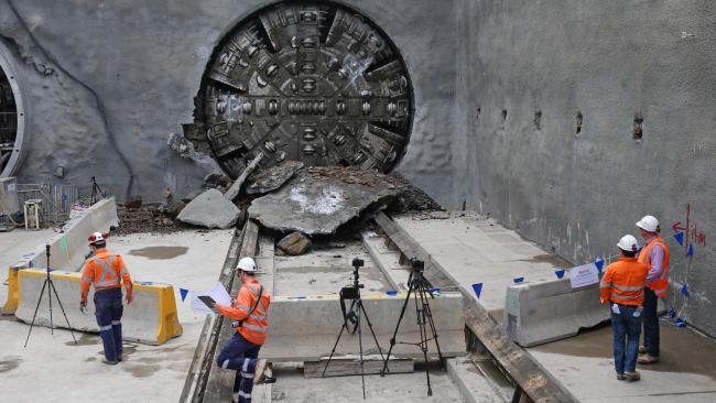 One of The Boring Company's huge tunnel excavators.